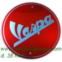 Placa Vespa circular roja d.38 PL-134