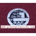 Placa G.A.C. 49,9 AV 196X PL-116