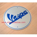 Placa VESPA Circular 54 mm Aluminio/Azul PL-135/B