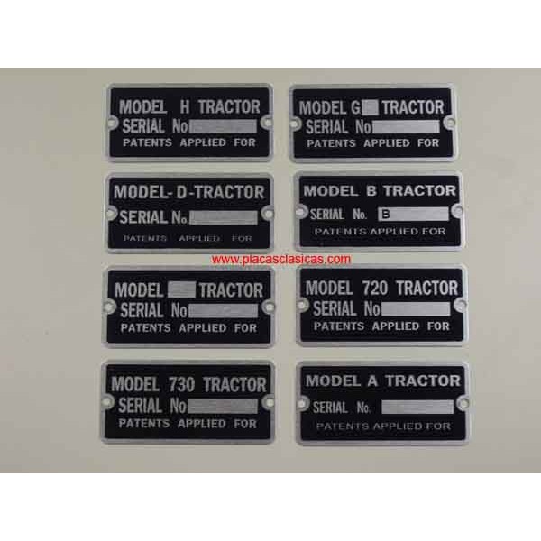 Placas N.Serie Jhon Deere Image