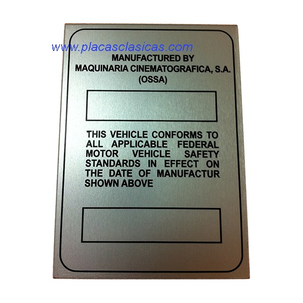 Placa fabricante OSSA Image