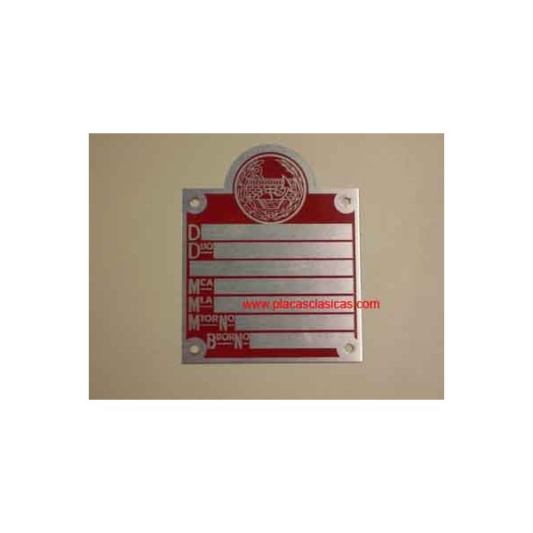 Placa Matricula Ministerio Roja PL-105 Image