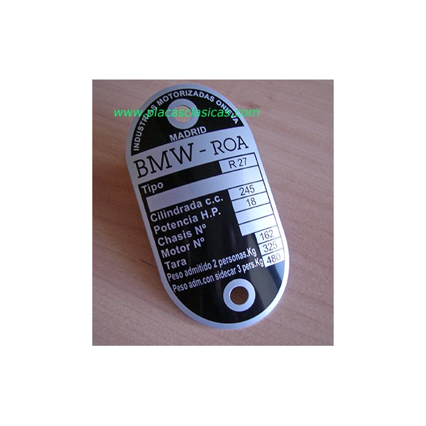 Placa Bastidor BMW ROA R27 PL-225 Image