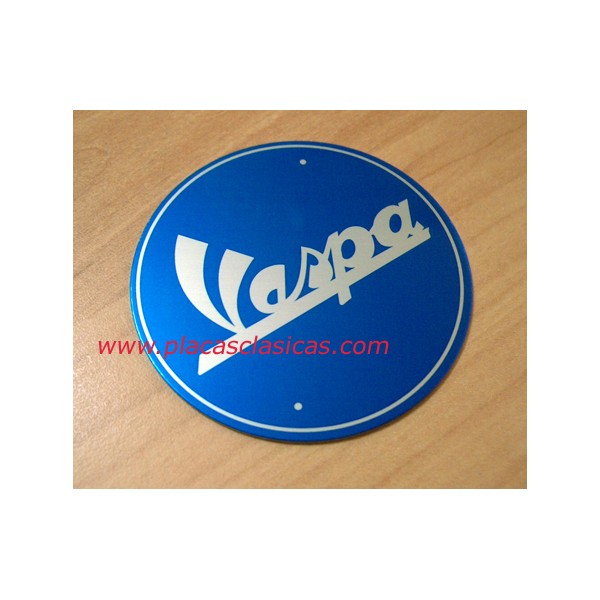 Placa VESPA Circular 54 mm Azul/Aluminio PL-135/B Image