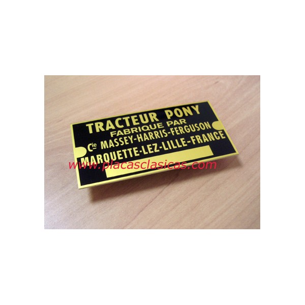 Placa Tracteur Tractor PONY Image